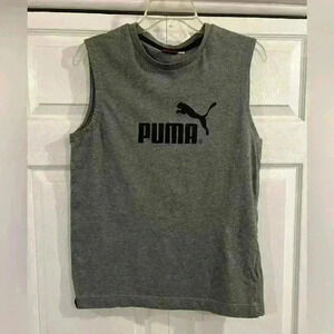 PUMA Men Printed Round Neck Cotton Blend Grey T-Shirt size M